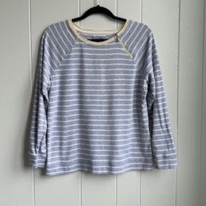 Croft & Barrow Gray, Yellow & White Long Sleeve Pull-Over